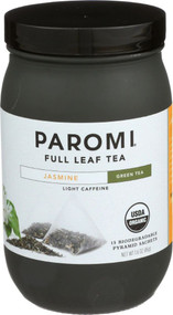 Paromi Tea Full Leaf Tea Jasmine Green Tea -- 15 Biodegradable Pyramid Sachets