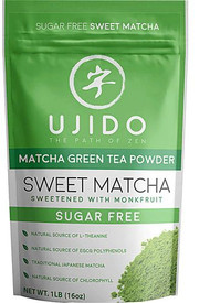 Ujido Sweet Matcha Green Tea Powder Sweetened with Monkfruit -- 16 oz
