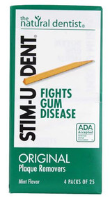 3 PACK of The Natural Dentist Original Plaque Removers Mint -- 100 Toothpicks