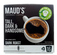 Mauds Gourmet Coffee Tall Dark And Handsome Coffee Pods Dark Roast -- 16 Pods