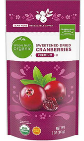 3 PACK of Simple Truth Organic Sweetened Dried Cranberries -- 5 oz