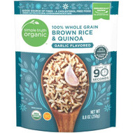 3 PACK of Simple Truth Organic 90 Second 100% Whole Grain Brown Rice & Quinoa Garlic -- 8.8 oz