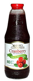 Natures Goodness 100% Natural Juice Cranberry -- 1 Liter