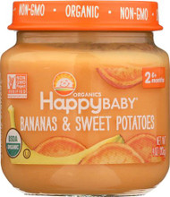 3 PACK of Happy Baby Organics Baby Food Stage 2 Bananas & Sweet Potatoes -- 4 oz