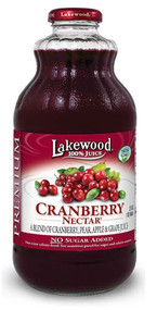 Lakewood Premium Pure Fruit Juice Nectar No Sugar Added Cranberry -- 32 fl oz