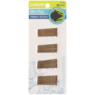 Conair, Mini Pins, Brown, 36 Pieces