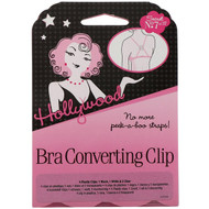 3 PACK of Hollywood Fashion Secrets, Bra Converting Clip, 4 Plastic Clips: 1 Black, 1 White & 2 Clear