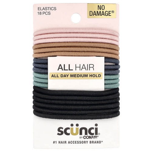 <img alt="3 PACK of Scunci, No Damage Elastics, All Hair, All Day Medium Hold, 18 Pieces" title="3 PACK of Scunci, No Damage Elastics, All Hair, All Day Medium Hold, 18 Pieces,043194167784"