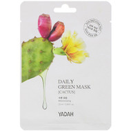 3 PACK of Yadah, Daily Green Mask, Cactus, 1 Sheet, 0.84 fl oz (25 ml)