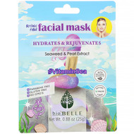 3 PACK of Biobelle, Botanic Fiber Facial Mask, Hydrates & Rejuvenates, #VitaminSea, 1 Sheet, 0.88 oz (25 g)
