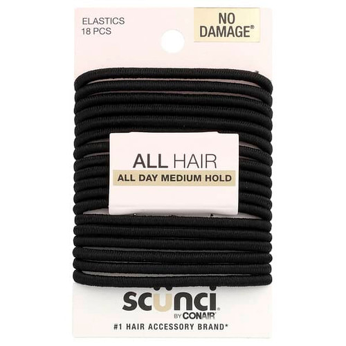 <img alt="3 PACK of Scunci, No Damage Elastics, All Day Medium Hold, Black, 18 Pieces" title="3 PACK of Scunci, No Damage Elastics, All Day Medium Hold, Black, 18 Pieces,043194167753"