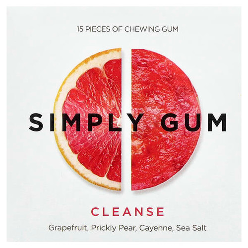 <img alt="3 PACK of Simply Gum, Chewing Gum, Cleanse, Grapefruit, Prickly Pear, Cayenne, Sea Salt, 15 Pieces" title="3 PACK of Simply Gum, Chewing Gum, Cleanse, Grapefruit, Prickly Pear, Cayenne, Sea Salt, 15 Pieces,852466006276"