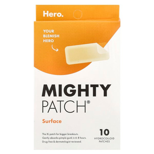 <img alt="Hero Cosmetics, Mighty Patch Surface, 10 Hydrocolloid Patches" title="Hero Cosmetics, Mighty Patch Surface, 10 Hydrocolloid Patches,864475000466"
