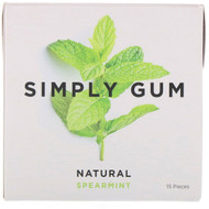 Simply Gum, Spearmint Natural Gum, 15 Pieces