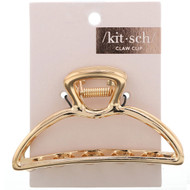 3 PACK of Kitsch, Open Shape Claw Clip, Gold, 1 Piece