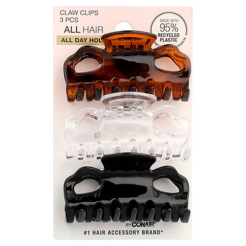 <img alt="3 PACK of Scunci, Claw Clips, Assorted Colors, 3 Pieces" title="3 PACK of Scunci, Claw Clips, Assorted Colors, 3 Pieces,043194161119"