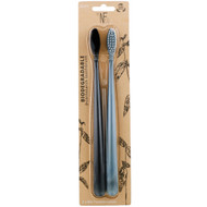 3 PACK of The Natural Family Co., Biodegradable Cornstarch Toothbrush, Soft, 2 Toothbrushes