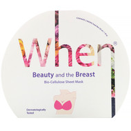 3 PACK of When Beauty, Beauty and the Breast, Bio-Cellulose Sheet Mask, 2 Sheets, 0.5 fl oz (15 ml) Each