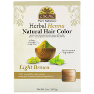 3 PACK of Okay, Herbal Henna Natural Hair Color, Light Brown,  2 oz (56.7 g)