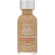 L'Oreal, True Match Super-Blendable Makeup, N6 Honey Beige, 1 fl oz (30 ml)
