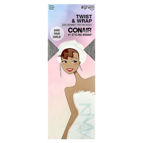<img alt="Conair, Twist & Wrap T-Shirt Towel , 1 Towel" title="Conair, Twist & Wrap T-Shirt Towel , 1 Towel,074108556295"