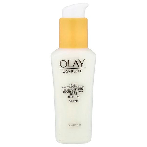 <img alt="Olay, Complete, UV365 Daily Moisturizer With Sunscreen, SPF 30, Sensitive,  2.5 fl oz (75 ml)" title="Olay, Complete, UV365 Daily Moisturizer With Sunscreen, SPF 30, Sensitive,  2.5 fl oz (75 ml),075609011023"