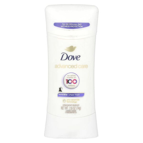 <img alt="Dove, Advanced Care, Invisible, Anti-Perspirant Deodorant, Sheer Fresh, 2.6 oz (74 g)" title="Dove, Advanced Care, Invisible, Anti-Perspirant Deodorant, Sheer Fresh, 2.6 oz (74 g),079400631015"