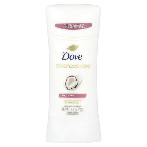 <img alt="Dove, Advanced Care, Antiperspirant Deodorant, Caring Coconut, 2.6 oz (74 g)" title="Dove, Advanced Care, Antiperspirant Deodorant, Caring Coconut, 2.6 oz (74 g),079400386410"