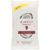 3 PACK of Summers Eve, Simply, Cleansing Cloths, Coconut Water, 24 Cloths