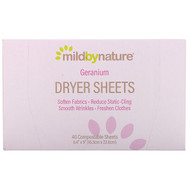 <img alt="Mild By Nature, Dryer Sheets, Geranium, 40 Compostable Sheets" title="Mild By Nature, Dryer Sheets, Geranium, 40 Compostable Sheets,898220016426"