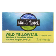 3 PACK of Wild Planet, Wild Yellowtail Skinless & Boneless Fillets In Extra Virgin Olive Oil, 4.4 oz (125 g)