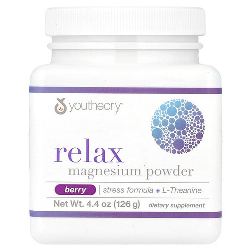 <img alt="Youtheory, Relax, Magnesium Powder, Berry, 4.4 oz (126 g)" title="Youtheory, Relax, Magnesium Powder, Berry, 4.4 oz (126 g),850502007300"