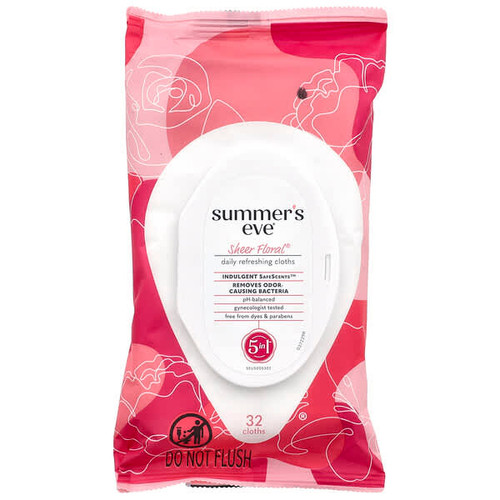 <img alt="Summers Eve, 5 in 1 Daily Refreshing Cloths, Sheer Floral, 32 Cloths" title="Summers Eve, 5 in 1 Daily Refreshing Cloths, Sheer Floral, 32 Cloths,041608001129"