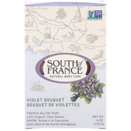 3 PACK of South of France, French Milled Bar Soap with Organic Shea Butter, Violet Bouquet, 6 oz (170 g)