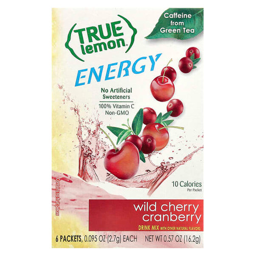<img alt="3 PACK of True Citrus, True Lemon, Energy, Wild Cherry Cranberry, 6 Packets, 0.095 oz (2.7 g) Each" title="3 PACK of True Citrus, True Lemon, Energy, Wild Cherry Cranberry, 6 Packets, 0.095 oz (2.7 g) Each,810979007845"