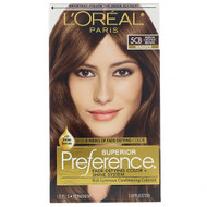 L'Oreal, Superior Preference, Fade-Defying Color + Shine System, Warmer, 5CB Medium Chestnut Brown, 1 Application