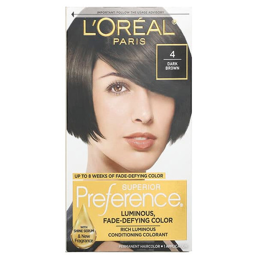 <img alt="LOreal, Superior Preference, Luminous, Fade-Defying Color, 4 Dark Brown, 1 Application" title="LOreal, Superior Preference, Luminous, Fade-Defying Color, 4 Dark Brown, 1 Application,071249253038"