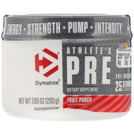 Dymatize Nutrition, Athletes Pre, Pre-Workout, Fruit Punch, 7.05 oz (200 g)