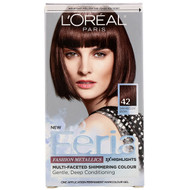 L'Oreal, Feria, Multi-Faceted Shimmering Color,  42 Dark Iridescent Brown, 1 Application
