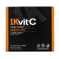 1Kvit-C, Vitamin C, Essential, Effervescent Drink Mix, Natural Orange Flavor, 1,000 mg , 30 Packets, 0.24 oz (6.90 g) Each