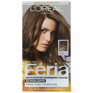 L'Oreal, Feria, Multi-Faceted Shimmering Color, 60 Light Brown , 1 Application