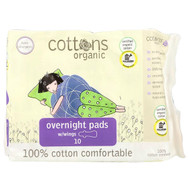 <img alt="Cottons, Organic, Overnight Pads with Wings, Heavy, Unscented, 10 Pads" title="Cottons, Organic, Overnight Pads with Wings, Heavy, Unscented, 10 Pads,9318153003047"