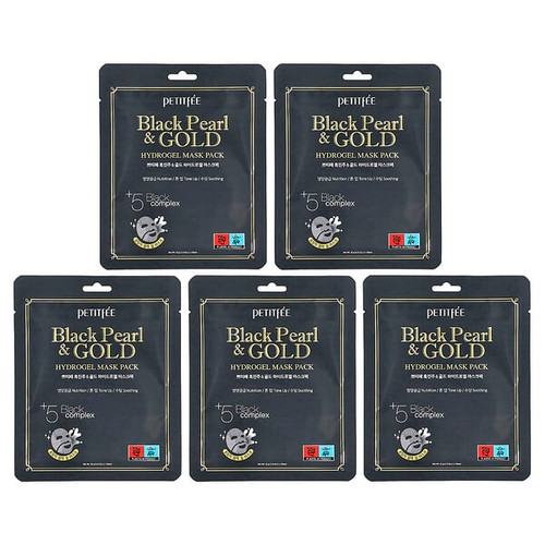 <img alt="Petitfee, Black Pearl & Gold Hydrogel Beauty Mask Pack, 5 Sheets, 1.12 oz (32 g) Each" title="Petitfee, Black Pearl & Gold Hydrogel Beauty Mask Pack, 5 Sheets, 1.12 oz (32 g) Each,8809508850191"