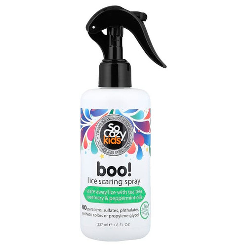 <img alt="SoCozy, Kids, Boo Lice Scaring Spray, 8 fl oz (237 ml)" title="SoCozy, Kids, Boo Lice Scaring Spray, 8 fl oz (237 ml),855553005022"