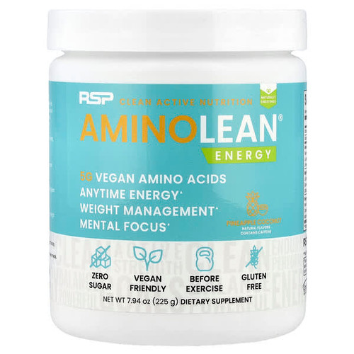 <img alt="RSP Nutrition, AminoLean, Energy,  Pineapple Coconut, 7.94 oz (225 g)" title="RSP Nutrition, AminoLean, Energy,  Pineapple Coconut, 7.94 oz (225 g),858491007561"