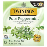 <img alt="Twinings, Pure Herbal Tea, Pure Peppermint, Caffeine Free, 50 Tea Bags, 3.53 oz (100 g)" title="Twinings, Pure Herbal Tea, Pure Peppermint, Caffeine Free, 50 Tea Bags, 3.53 oz (100 g),070177225032"