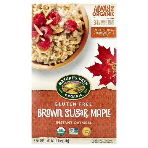 <img alt="Natures Path, Organic Instant Oatmeal, Brown Sugar Maple, 8 Packets, 11.3 oz (320 g)" title="Natures Path, Organic Instant Oatmeal, Brown Sugar Maple, 8 Packets, 11.3 oz (320 g),058449450610"