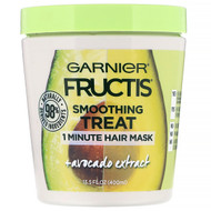 3 PACK of Garnier, Fructis, Smoothing Treat, 1 Minute Hair Mask + Avocado Extract, 13.5 fl oz (400 ml)