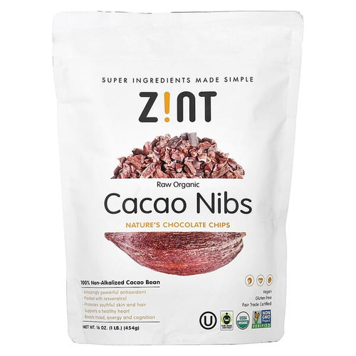<img alt="Zint, Raw Organic Cacao Nibs, 16 oz (454 g)" title="Zint, Raw Organic Cacao Nibs, 16 oz (454 g),817516020527"