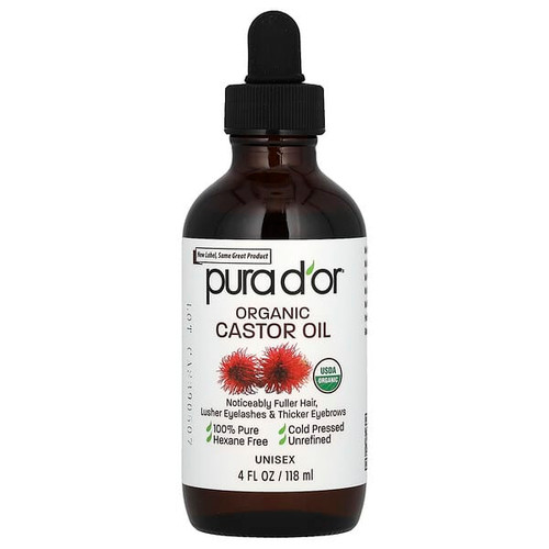 <img alt="Pura Dor, Organic Castor Oil, 4 fl oz (118 ml)" title="Pura Dor, Organic Castor Oil, 4 fl oz (118 ml),851615006570"